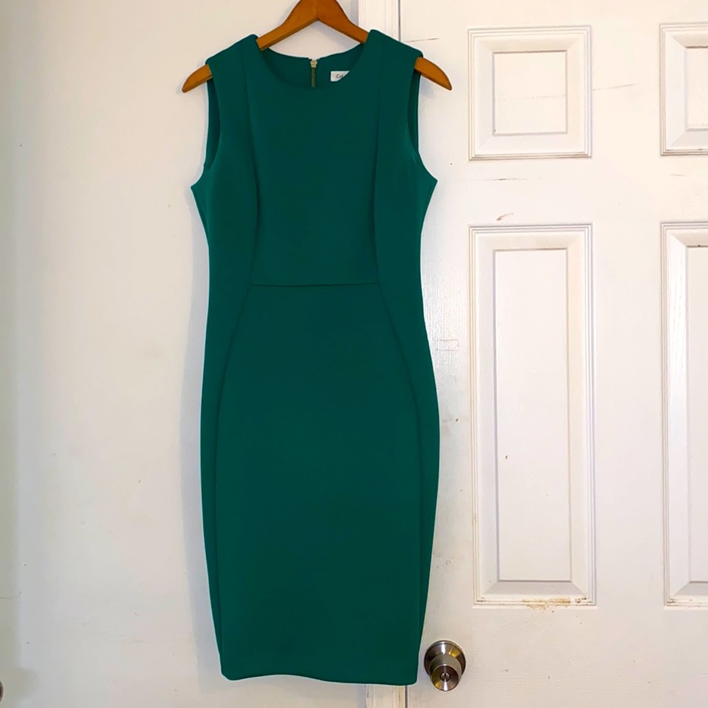 Emerald Green Sleeveless Calvin Klein Dress